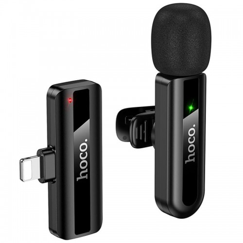 Петличний бездротовий мікрофон Hoco L20 Fair Lightning Black