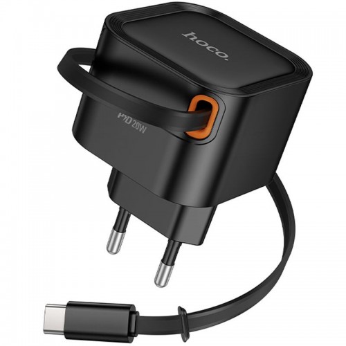 МЗП Hoco C153A Changer With Retractable Cable Type-C PD20W Black