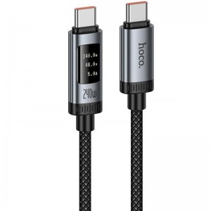 Дата кабель Hoco U148 Lord with display Type-C to Type-C 100W (1.2m) Black