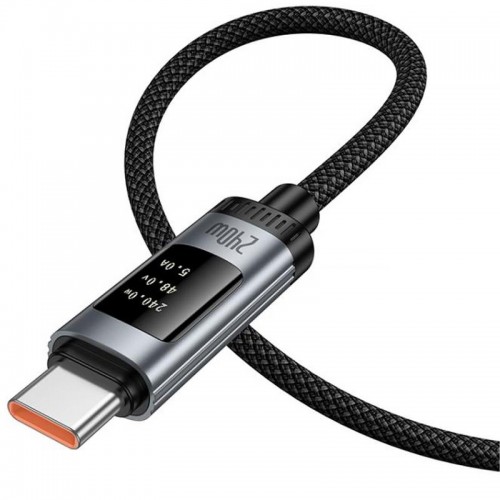 Дата кабель Hoco U148 Lord with display Type-C to Type-C 100W (1.2m) Black