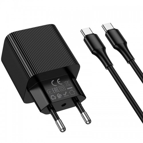 СЗУ Hoco CS83A Excellent with digital display PD20W+QC3.0 (1USB-A/1C) + кабель Type-C to Type-C Black