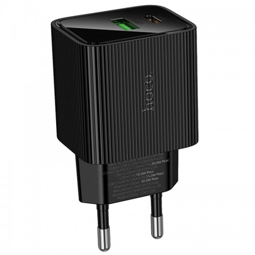 МЗП Hoco CS84A Excellent with digital display PD30W+QC3.0 (1USB-A/1C) Black