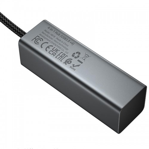 Переходник HUB Hoco HB1B 4in1 (USB to 4xUSB 3.0) (1m) Metal gray