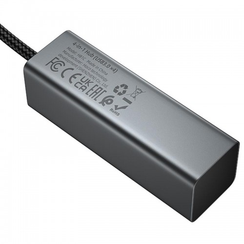 Перехідник HUB Hoco HB1C 4in1 (Type-C to 4xUSB 3.0) (1m) Metal gray