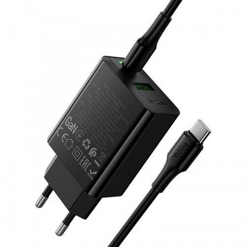 СЗУ Hoco CS95A Leader PD30W+QC3.0 (1USB-A/1C) + кабель Type-C to Type-C Black