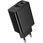 Мережевий зарядний пристрій 20W Hoco CS94A Leader PD+QC3.0 (1USB-A/1C) Black