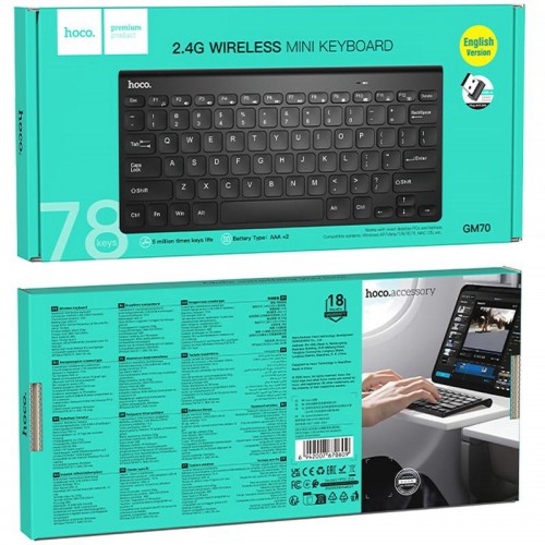 Беспроводная клавиатура Hoco GM70 Dragon mini 2.4G (English version) Black