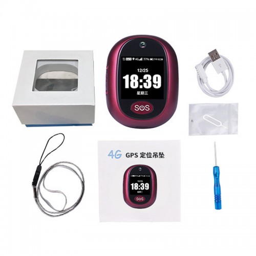 Трекер GPS V45 Tracker Pendant with display SIM (4GLTE with 2GGSM fallback) 600mAh Red