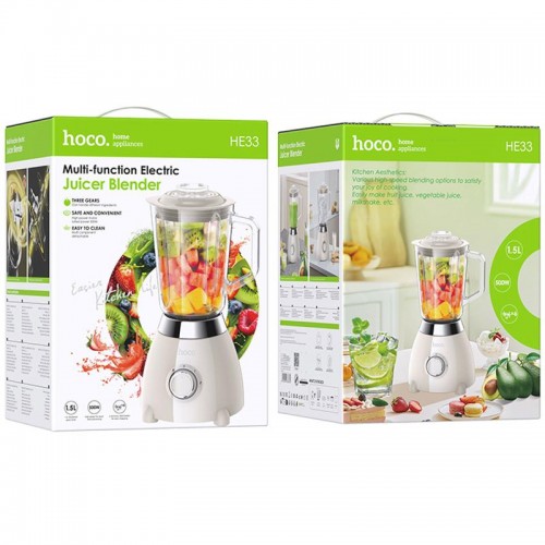 Блендер Hoco HE33 Electric Retro Juicer 500W (1.5L) Milky White