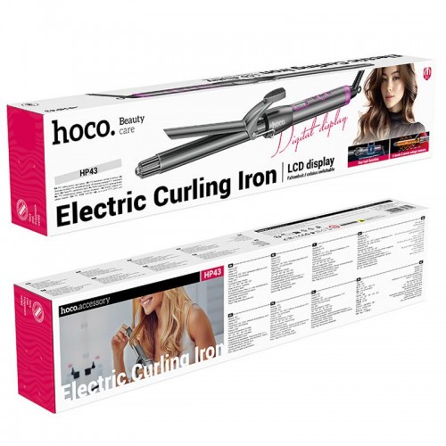 Плойка для волосся Hoco HP43 Electric manual curling iron with digital display Gray
