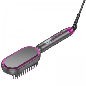 Гребінець-випрямляч Hoco HP44 Electric straightening hair comb with digital display Rose Red