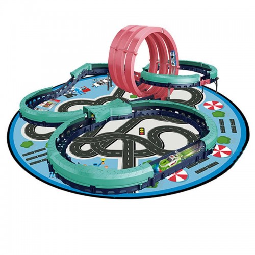 Интерактивный трек с инерционной машинкой SHT 6688-617 (59pcs/2CAR) Blue