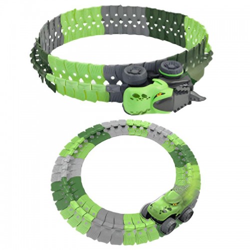 Інтерактивний трек з інерційною машинкою SHT 5510-8 Dino Trak (46pcs/1CAR) Green