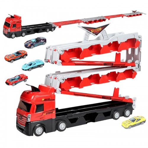 Ігровий набір-вантажівка SHT D663-T202 Catapult Truck + 8 small car Colorful