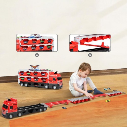 Ігровий набір-вантажівка SHT D663-T202 Catapult Truck + 8 small car Colorful