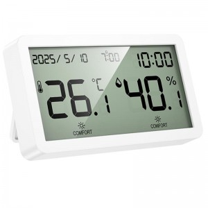 Електронний термогігрометр + годинник Hoco HX42 Indoor White