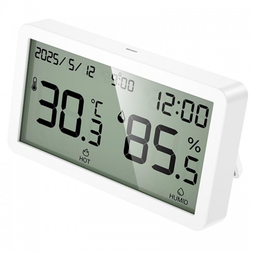 Електронний термогігрометр + годинник Hoco HX42 Indoor White