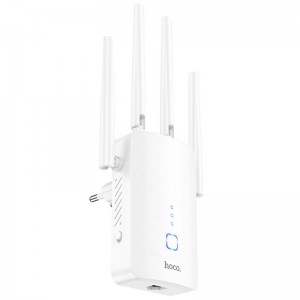 Бездротовий Wi-Fi репитер Hoco HI35 300Mbs 2.4GHz White