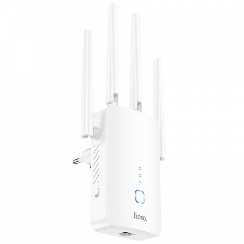 Бездротовий Wi-Fi репитер Hoco HI35 300Mbs 2.4GHz White
