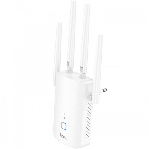 Бездротовий Wi-Fi репитер Hoco HI35 300Mbs 2.4GHz White