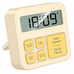 Електронний таймер + годинник Hoco HX43 Electronic Yellow