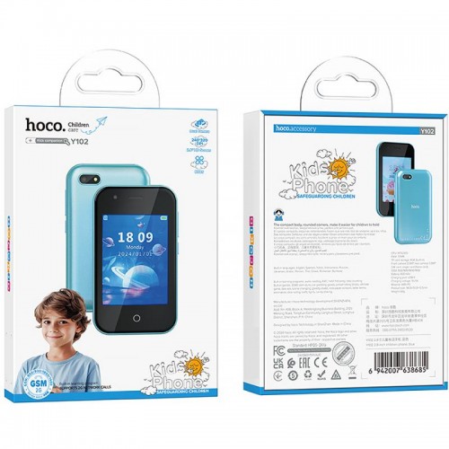 Детский мобильный телефон Hoco Y102 2G 800mAh 2.8" + SIM 2G Blue