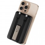 Повербанк MagSafe+iWatch Wiwu Wi-P056 10000mAh 22.5W с 2 кабелями Type-C/Lightning та тримачем Black