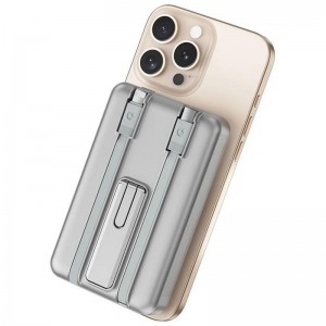 Power Bank WIWU Wi-P056 22.5W+PD20W з БЗП+iWatch with cable 10000 mAh Silver