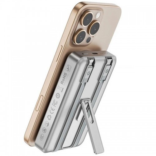 Power Bank WIWU Wi-P056 22.5W+PD20W з БЗП+iWatch with cable 10000 mAh Silver