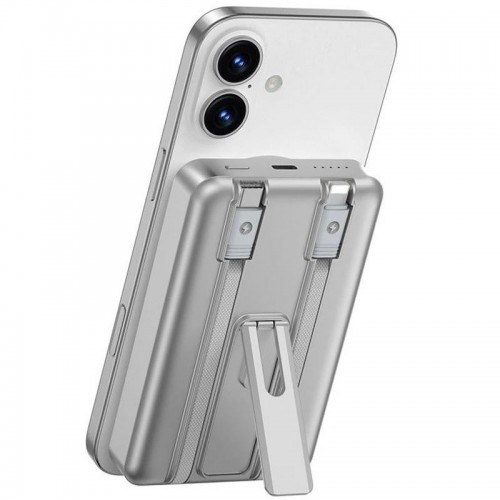 Power Bank WIWU Wi-P056 22.5W+PD20W з БЗП+iWatch with cable 10000 mAh Silver