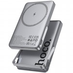 Ультратонкий повербанк MagSafe Hoco Q36 5000mAh 20W з тримачем Metal grey