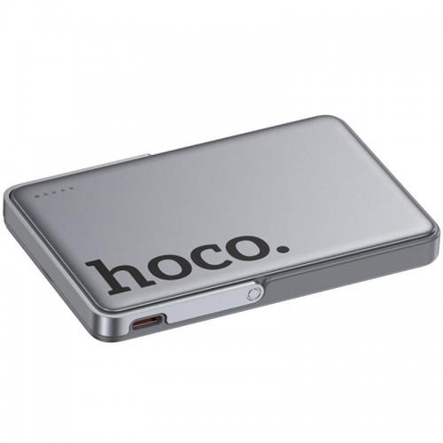 Портативний ЗП Power Bank Hoco Q36 Sunlight magnetic suction+holder PD20W з БЗП 5000 mAh Metal grey