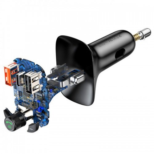 АЗУ FM модулятор Baseus S-13 36W (2USB-A/1C) (CCMT000101) Чорний