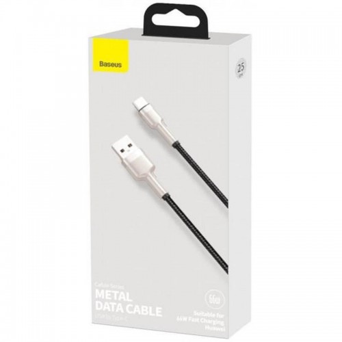 Дата кабель Baseus Cafule Metal Data USB to Type-C 66W (0.25m) (CAKF00000) Black