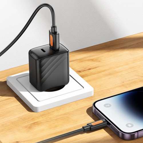 Дата кабель Borofone BX114 Structure USB to Lightning 2.4A (1m) Black