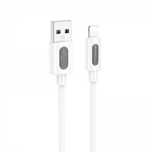 Дата кабель Borofone BX114 Structure USB to Lightning 2.4A (1m) White
