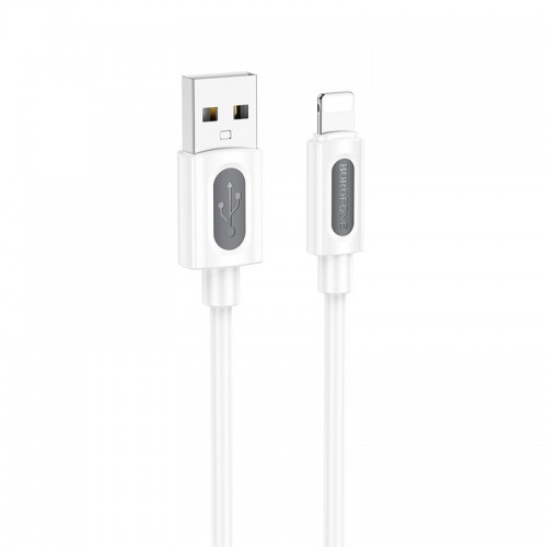 Дата кабель Borofone BX114 Structure USB to Lightning 2.4A (1m) White