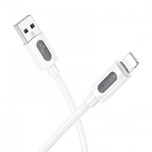 Дата кабель Borofone BX114 Structure USB to Lightning 2.4A (1m) White