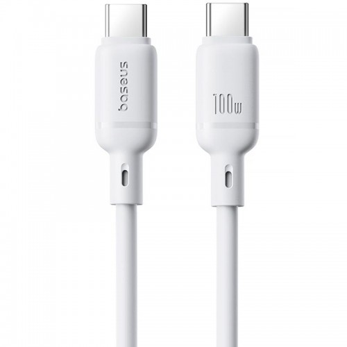 Дата кабель Baseus Silky Series OS Fast Charging Type-C to Type-C 100W (1m) (P10377704) Moon White