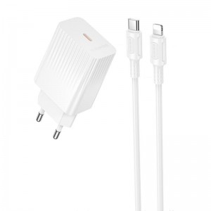 СЗУ Borofone BAS75A Source PD30W (1USB-C) + кабель Type-C to Lightning White