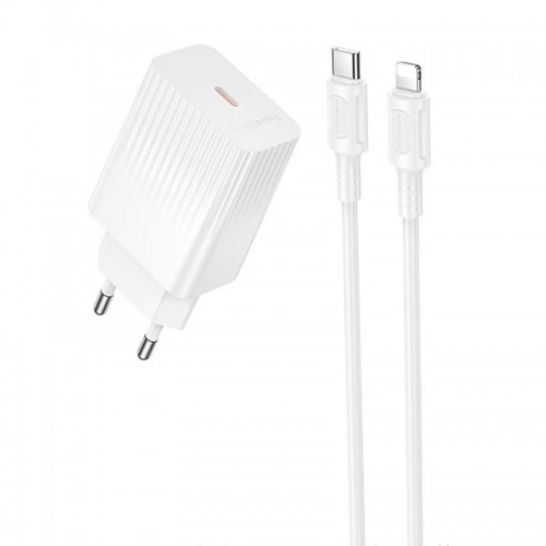 МЗП Borofone BAS75A Source PD30W (1USB-C) + кабель Type-C to Lightning White