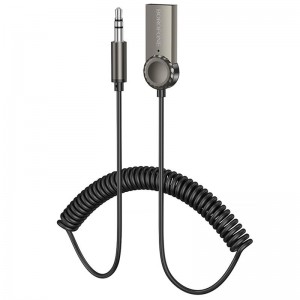 Bluetooth аудіо ресивер Borofone BC56 Peaceful (AUX 3.5mm+USB-A) Metal gray
