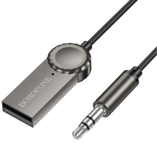 Bluetooth аудіо ресивер Borofone BC56 Peaceful (AUX 3.5mm+USB-A) Metal gray