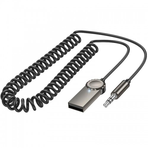 Bluetooth аудіо ресивер Borofone BC56 Peaceful (AUX 3.5mm+USB-A) Metal gray