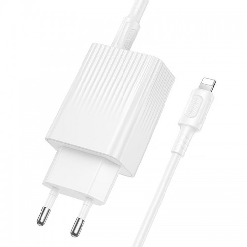 СЗУ Borofone BAS76A Source PD30W+QC3.0 (1USB-A/1C) + кабель Type-C to Lightning White