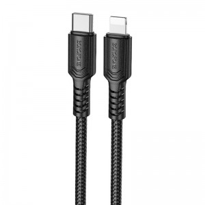 Дата кабель Borofone BX116 Certain Type-C to Lightning 27W (1m) Black