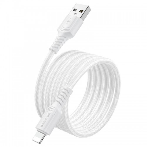Дата кабель Borofone BX116 Certain USB to Lightning 2.4A (1m) White