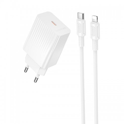 СЗУ Borofone BAS73A Source PD20W (1USB-C) + кабель Type-C to Lightning White