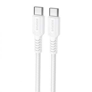 Дата кабель Borofone BX116 Certain Type-C to Type-C 60W (1m) White