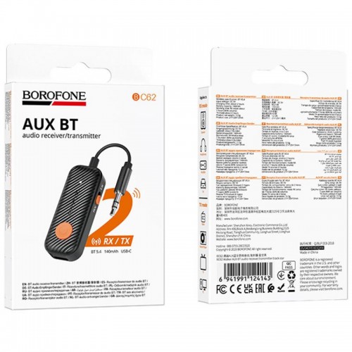 Bluetooth аудио ресивер/трансмиттер Borofone BC62 Walker (AUX 3.5mm) Black star